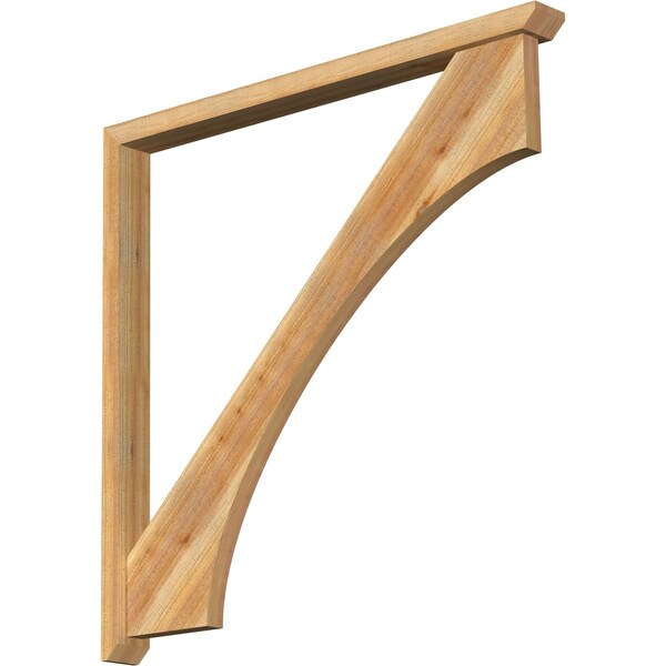 Ekena Millwork Westlake Slat Rough Sawn Bracket w/ Offset Brace, Western Red Cedar, 4"W x 48"D x 48"H BKT0402X48X48WTL06RWR - main